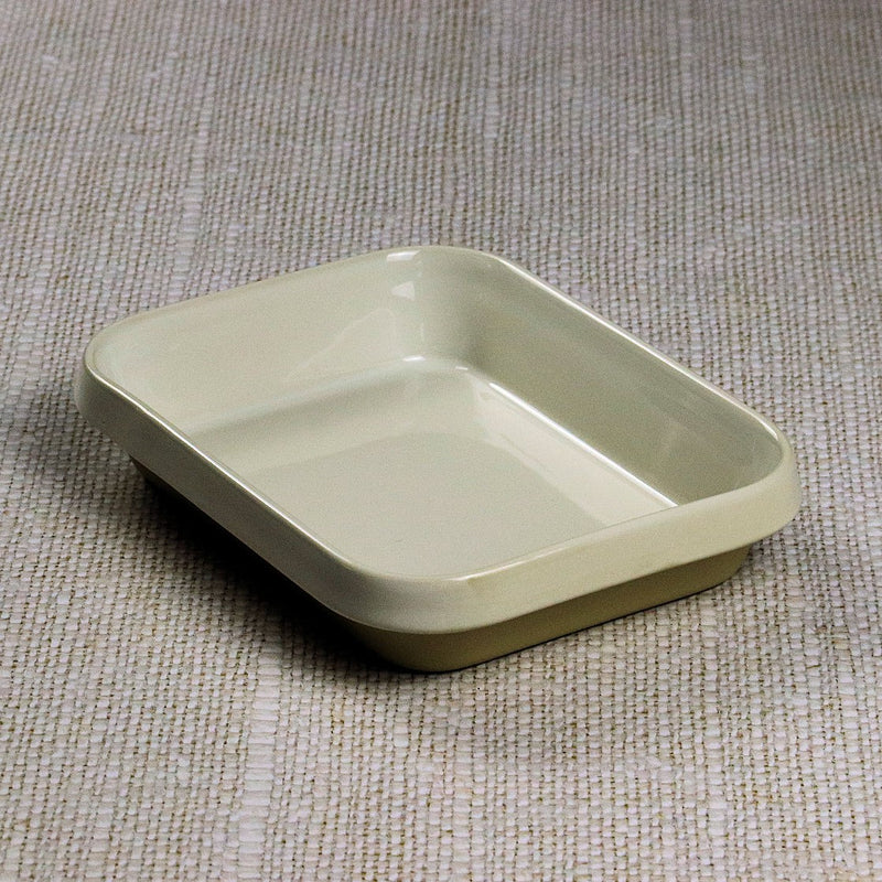 Rectangular White Terracotta Dish 23x18x4,5cm