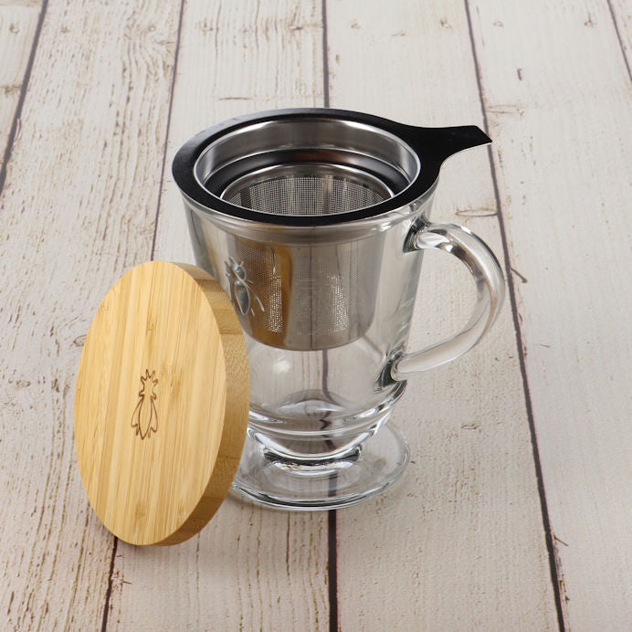 Set Tea Mug + Infuser and its solid wood lid - La Rochère-1