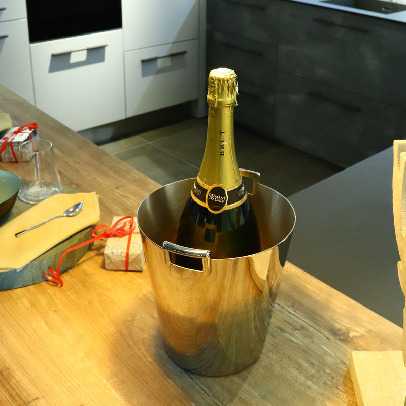 Champagne Bucket with Champagne Bottle on Kitchen Table